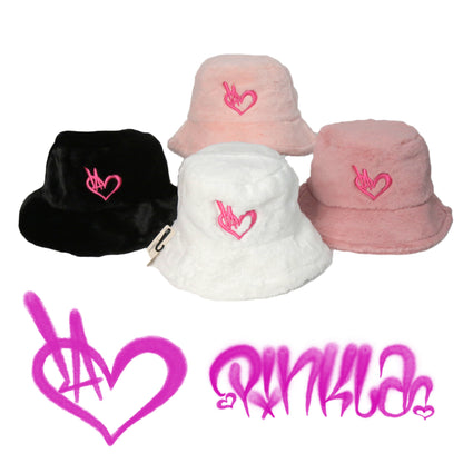 Pinkla furry bucket hat