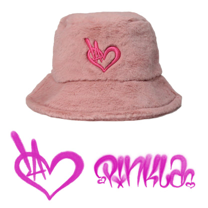 Pinkla furry bucket hat